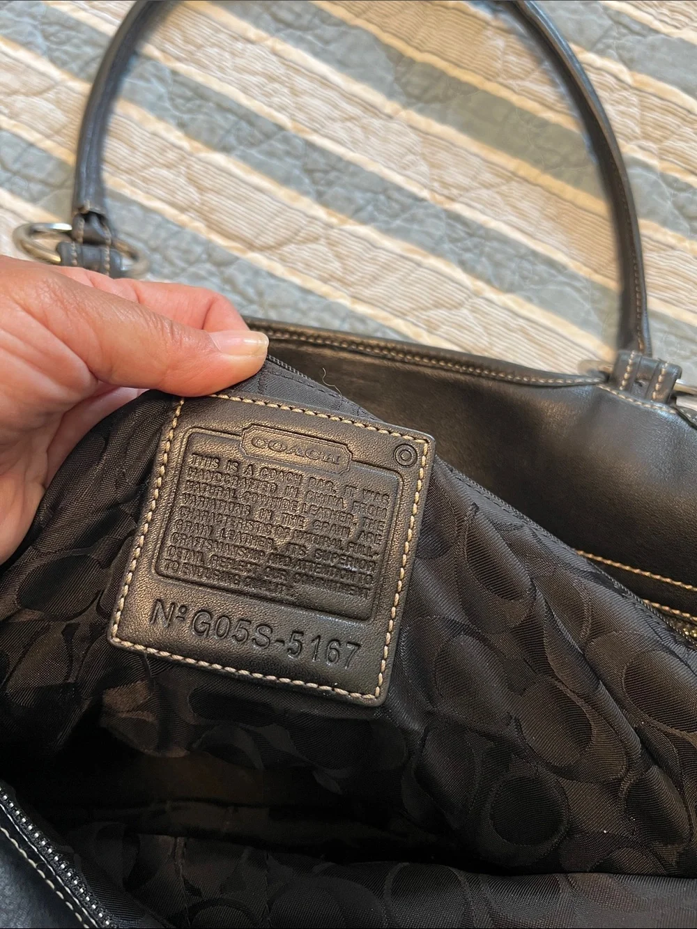 Coach Black Leather Double-Handle Tote